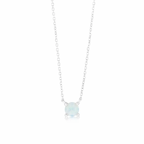 0.40 Carat Opal Pendant with 45cm Chain in 9ct White Gold
