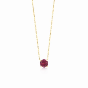 0.67 Carat Created Ruby Pendant with 45cm Chain in 9ct Yellow Gold