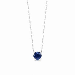 0.67 Carat Created Sapphire Pendant with 45cm Chain in 9ct White Gold