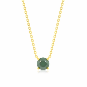 0.87 Carat Emerald Pendant with 45cm Chain in 9ct Yellow Gold