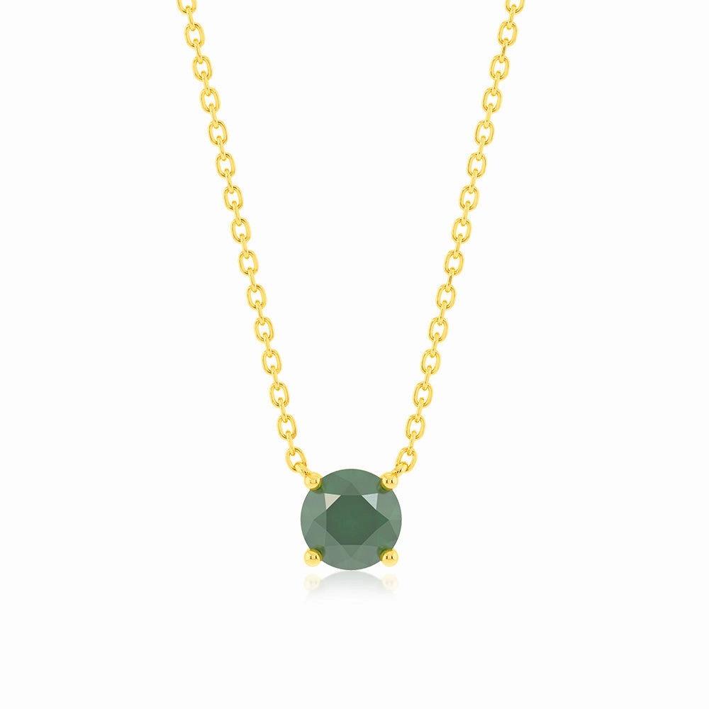 0.87 Carat Emerald Pendant with 45cm Chain in 9ct Yellow Gold