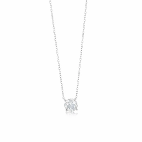0.9 Carat White Topaz with 45cm Chain in 9ct White Gold