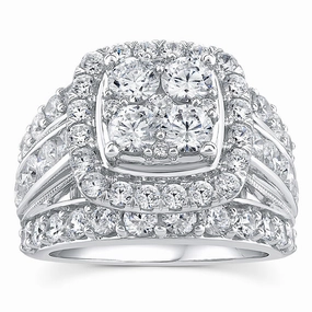 14ct White Gold Luminesce Lab Grown 3.95 Carat Diamond Ring SIZE N