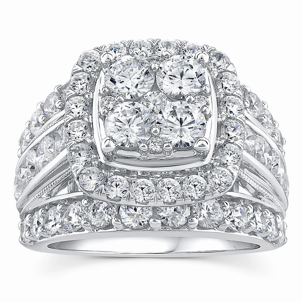 14ct White Gold Luminesce Lab Grown 3.95 Carat Diamond Ring SIZE N