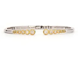 14KYG/STSLVR 0.76CT DIA CLASSIC OPEN BEZEL SET BANGLE