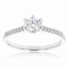 18ct White Gold 0.60 Carat Solitaire with 1/2 Carat Certified Centre Diamond