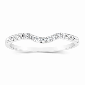 18ct White Gold 'Carina' Contour Ring With 0.2 Carats Of Diamonds