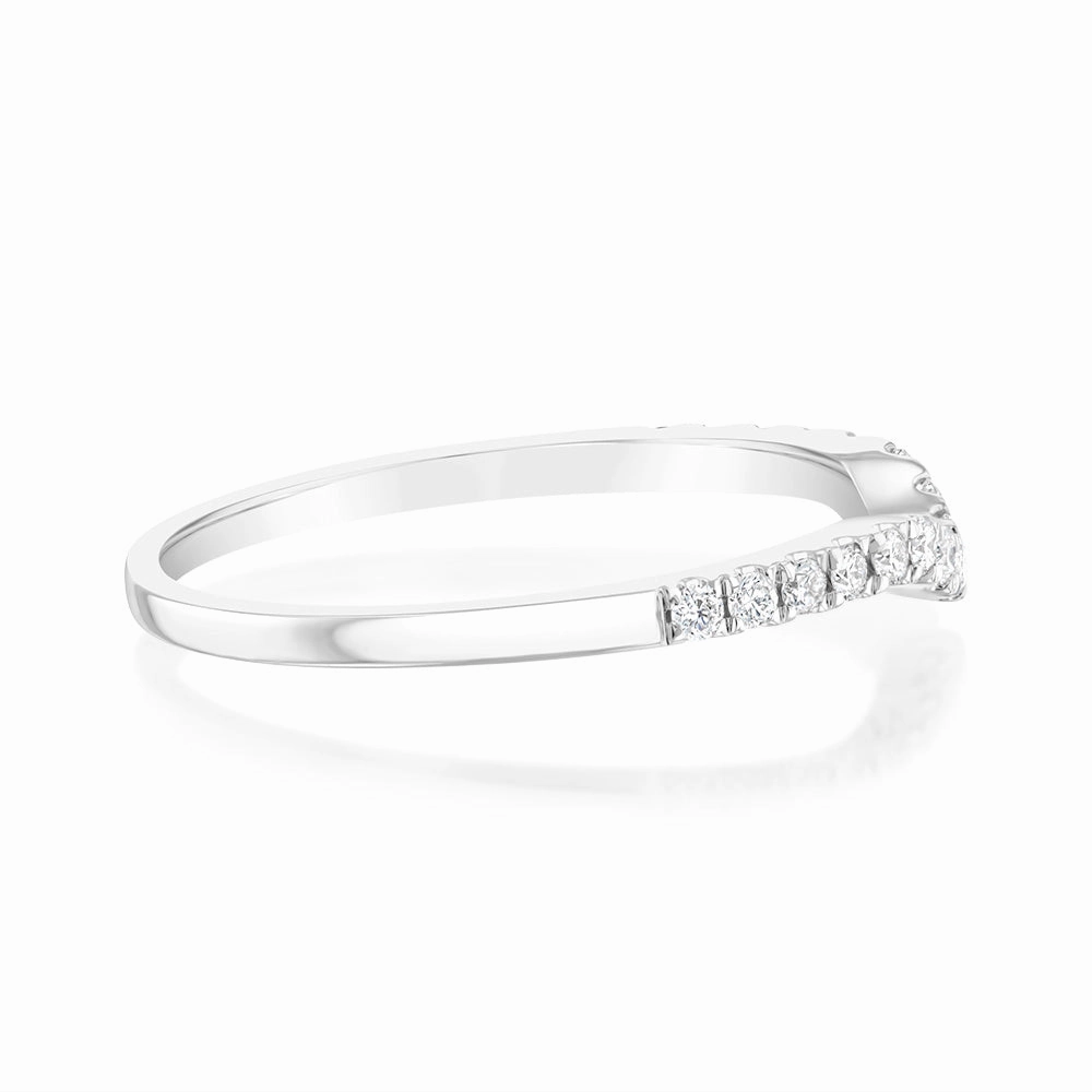 18ct White Gold 'Carina' Contour Ring With 0.2 Carats Of Diamonds
