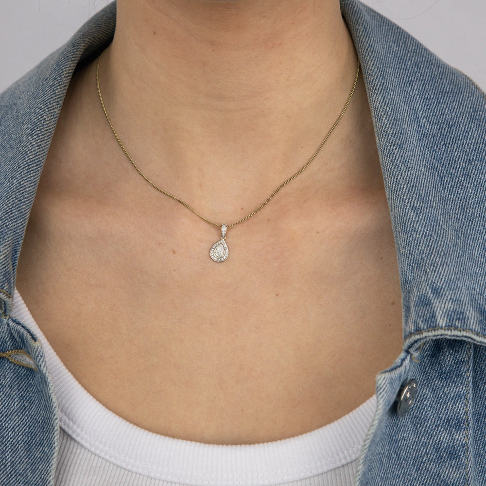 1/10 Carat Cross Diamond Pendant in 9ct Yellow Gold