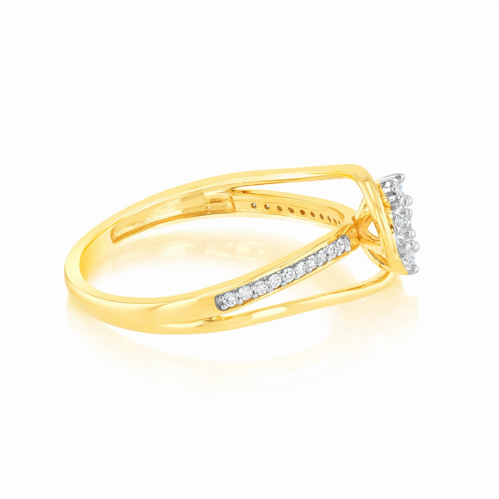 1/10 Carat Diamond Dress Ring in 9ct Yellow Gold