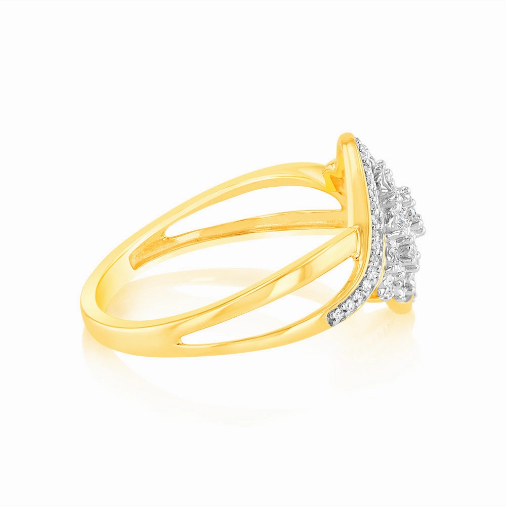 1/10 Carat Diamond Dress Ring in 9ct Yellow Gold