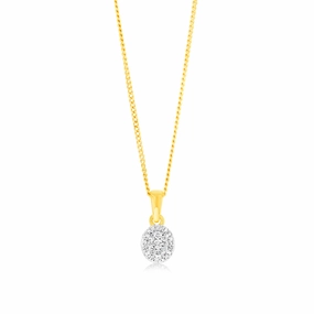 1/10 Carat Diamond Pendant in 9ct Yellow Gold