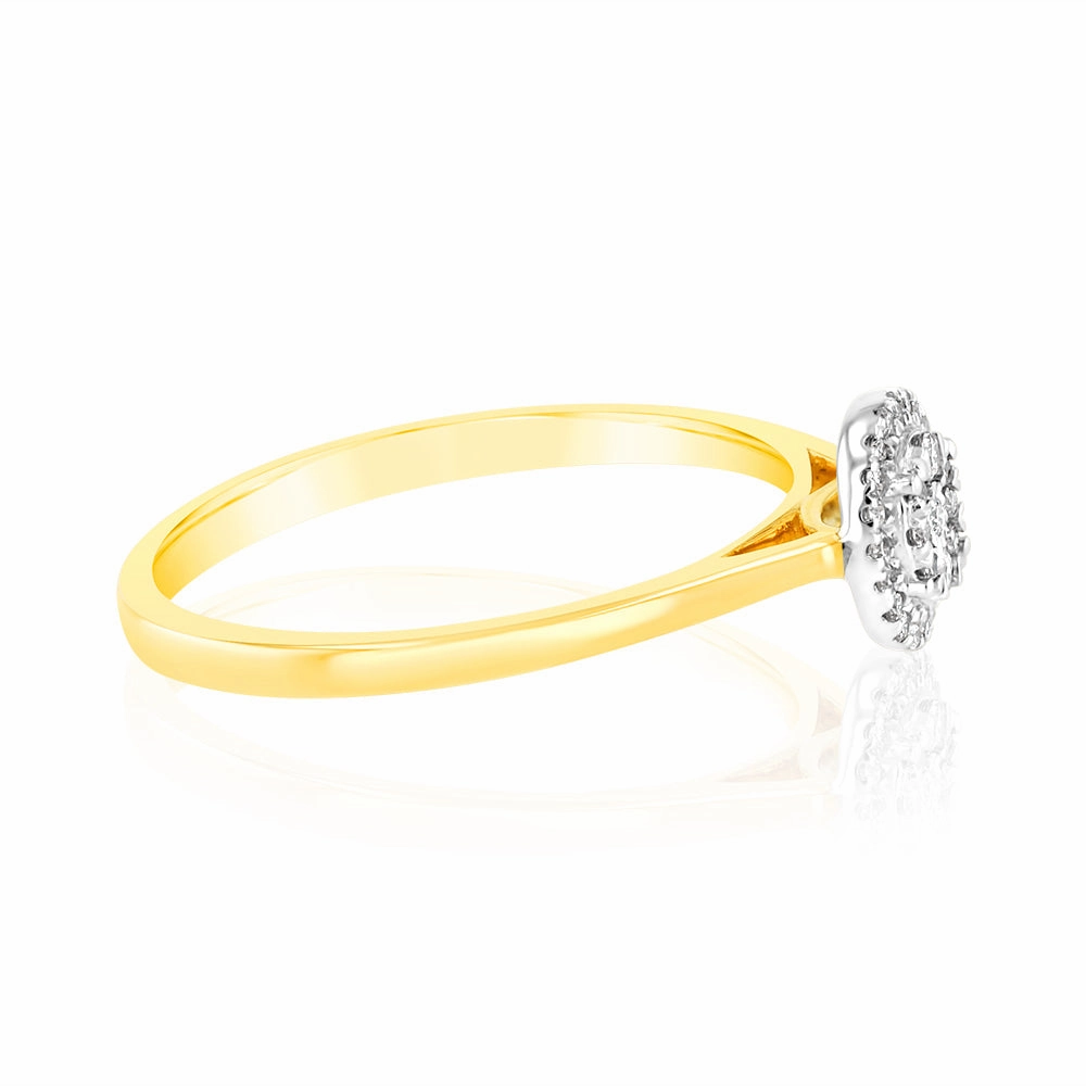 1/10 Carat Diamond Ring in 9ct Yellow Gold