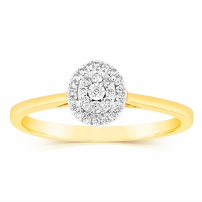 1/10 Carat Diamond Ring in 9ct Yellow Gold