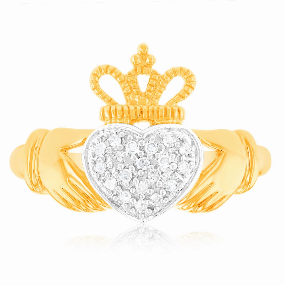 1/10 Carat Diamond Ring in 9ct Yellow Gold