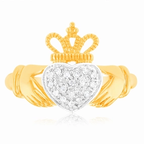 1/10 Carat Diamond Ring in 9ct Yellow Gold