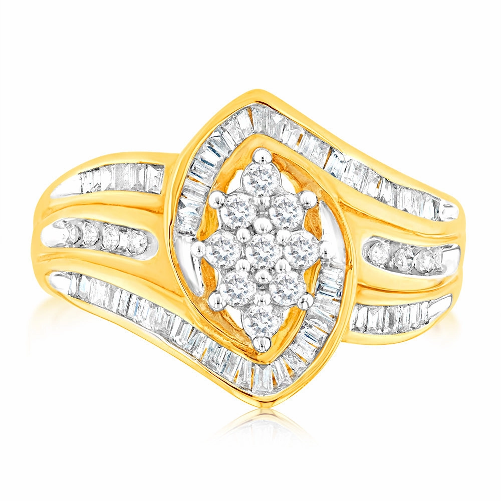 1/2 Carat Diamond Ring in 10ct Yellow Gold