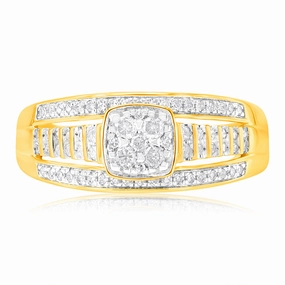 1/3 Carat Diamond Dress Ring in 9ct Yellow Gold