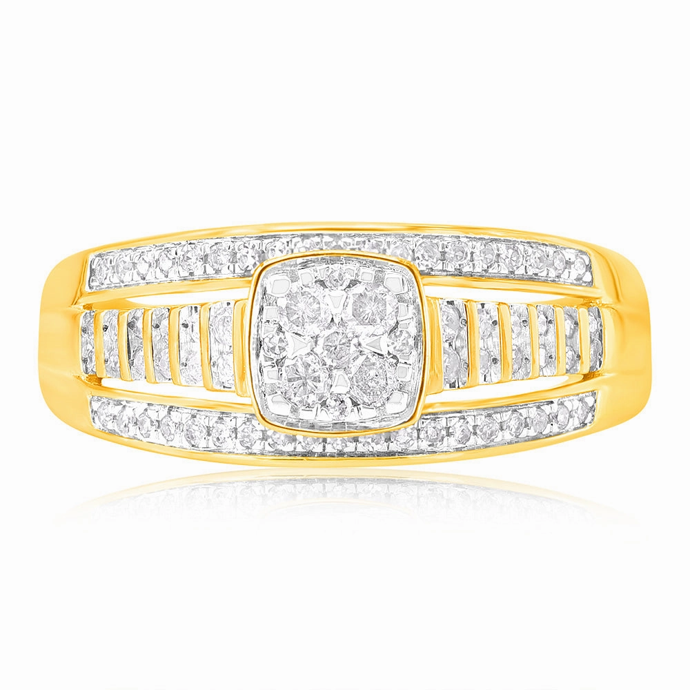 1/3 Carat Diamond Dress Ring in 9ct Yellow Gold