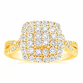 1/4 Carat Luminesce Lab Grown Diamond Ring in 9ct Yellow Gold