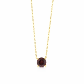 1 Carat Red Garnet Pendant with 45cm Chain in 9ct Yellow Gold