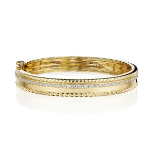4-Row Stack Bangle with Diamonds