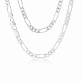 45cm Sterling Silver 200 Gauge Figaro 1:3 Chain