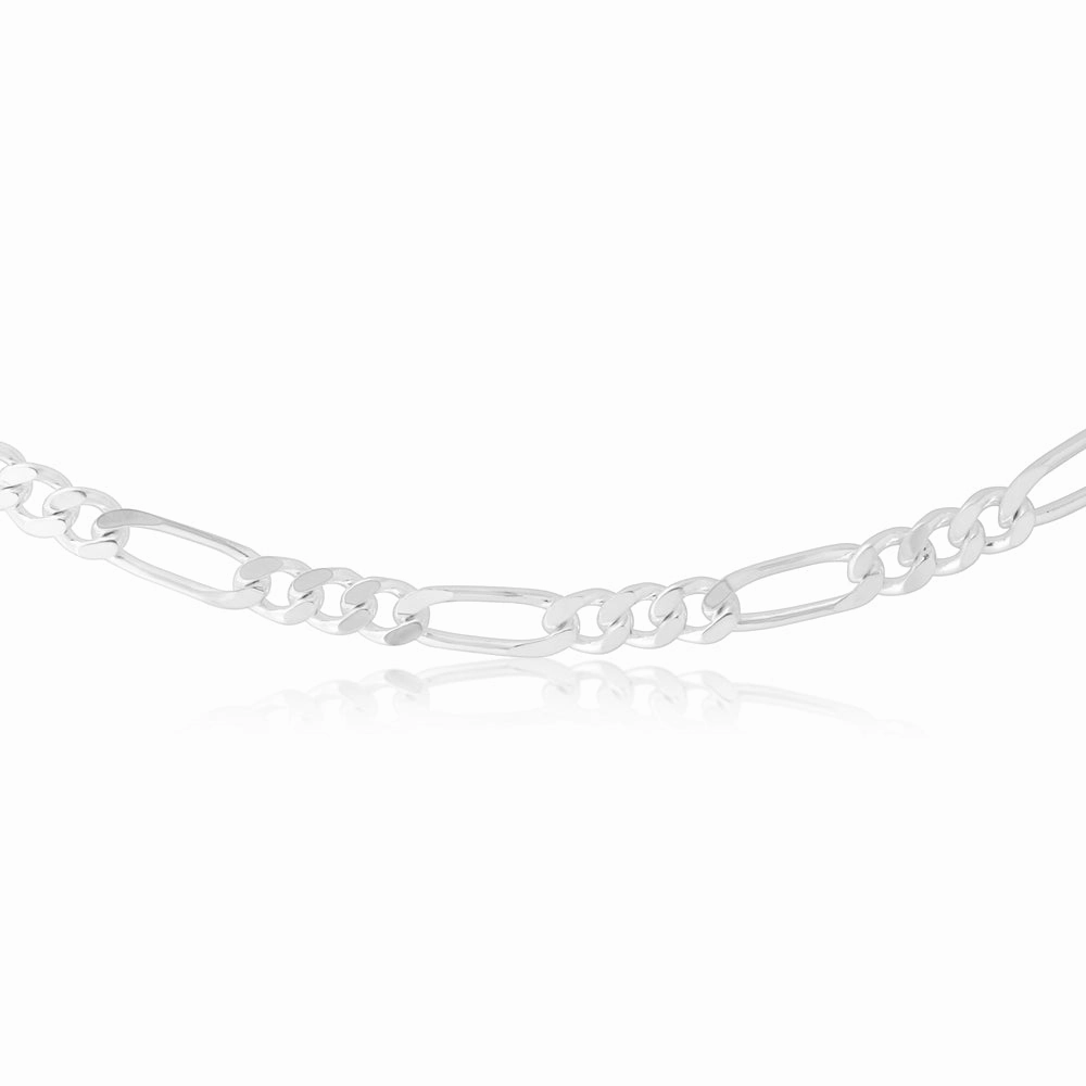 45cm Sterling Silver 200 Gauge Figaro 1:3 Chain