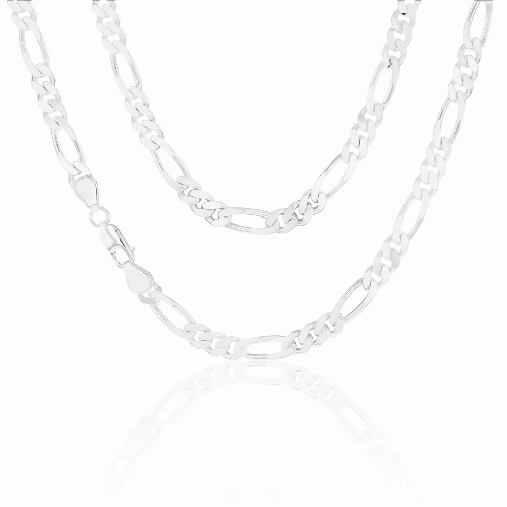 55cm Sterling Silver Figaro 1:3 Chain
