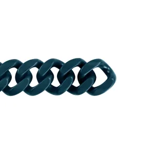 6.5" Deep Blue Ceramic Cuban Bracelet No Clasp