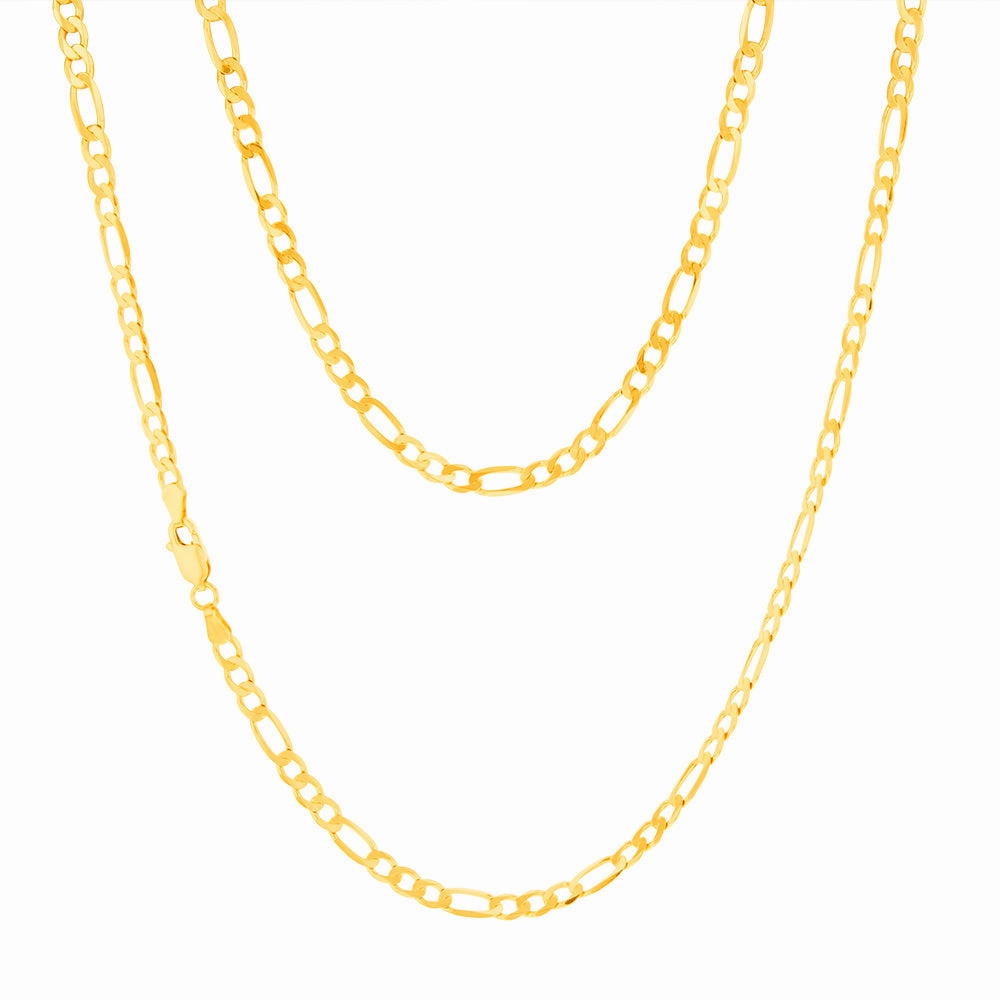 9ct Charming Yellow Solid Gold Figaro Chain