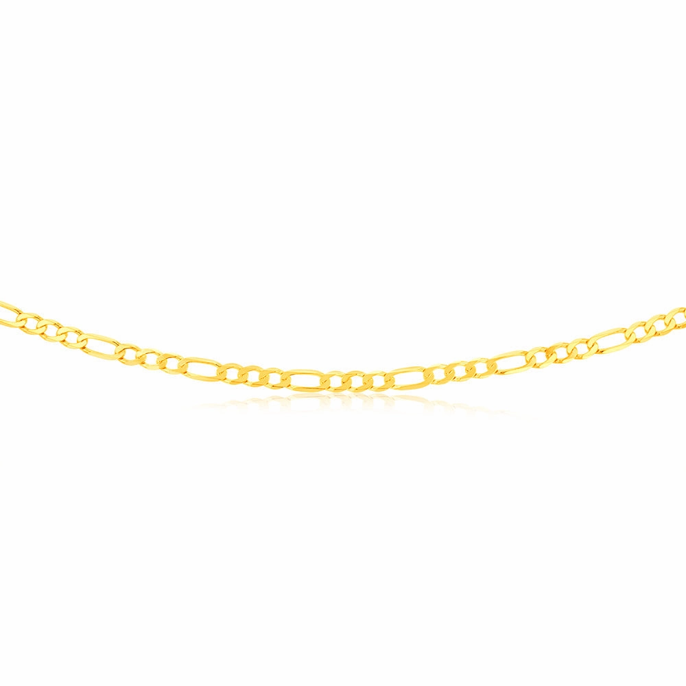 9ct Charming Yellow Solid Gold Figaro Chain