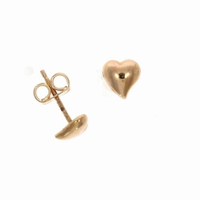 9ct Rose Gold Polished Heart Stud Earrings
