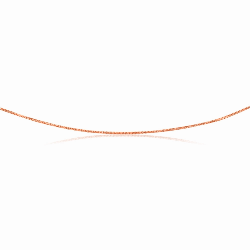 9ct Rose Gold Wheat link Extender 47cm Chain 30gauge