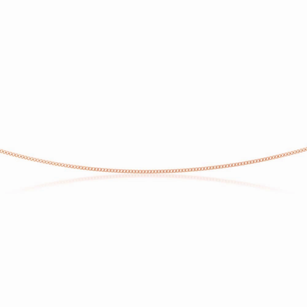 9ct Rose Solid Gold 40 Gauge Curb 46cm Chain