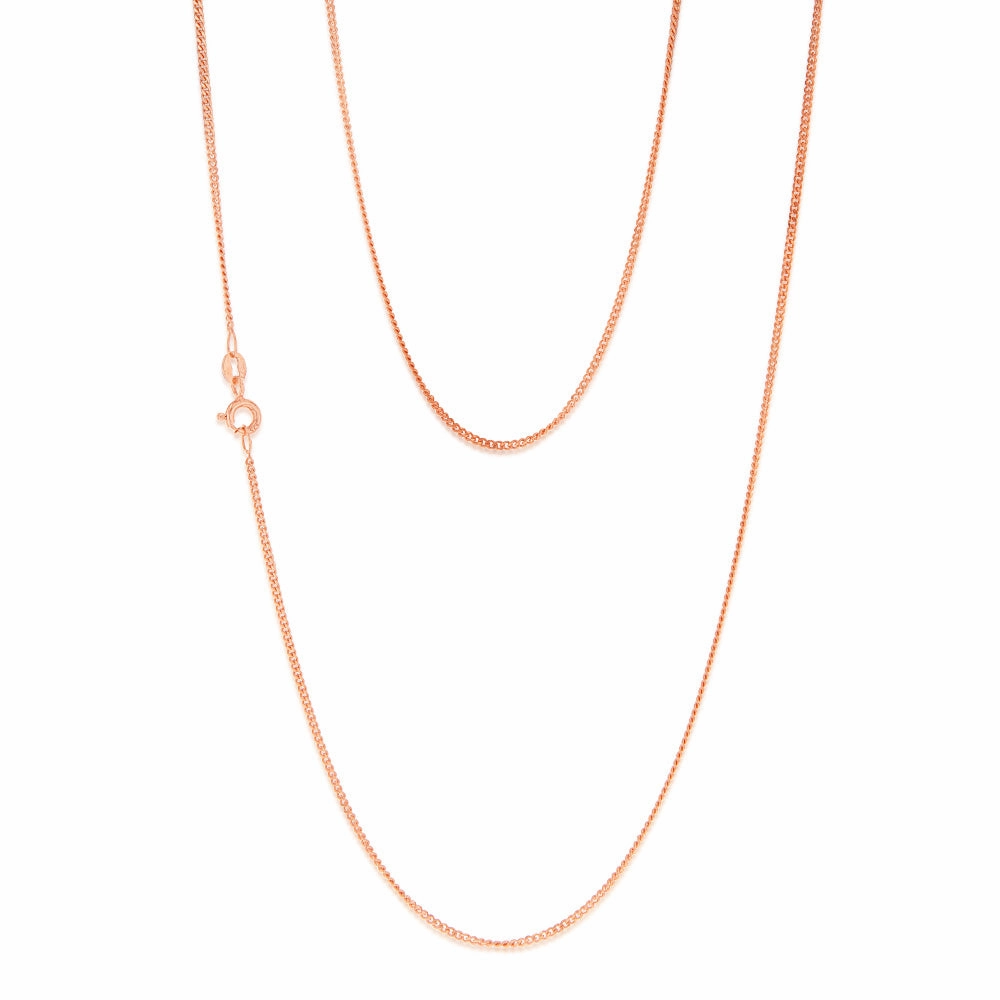 9ct Rose Solid Gold 40 Gauge Curb 56cm Chain