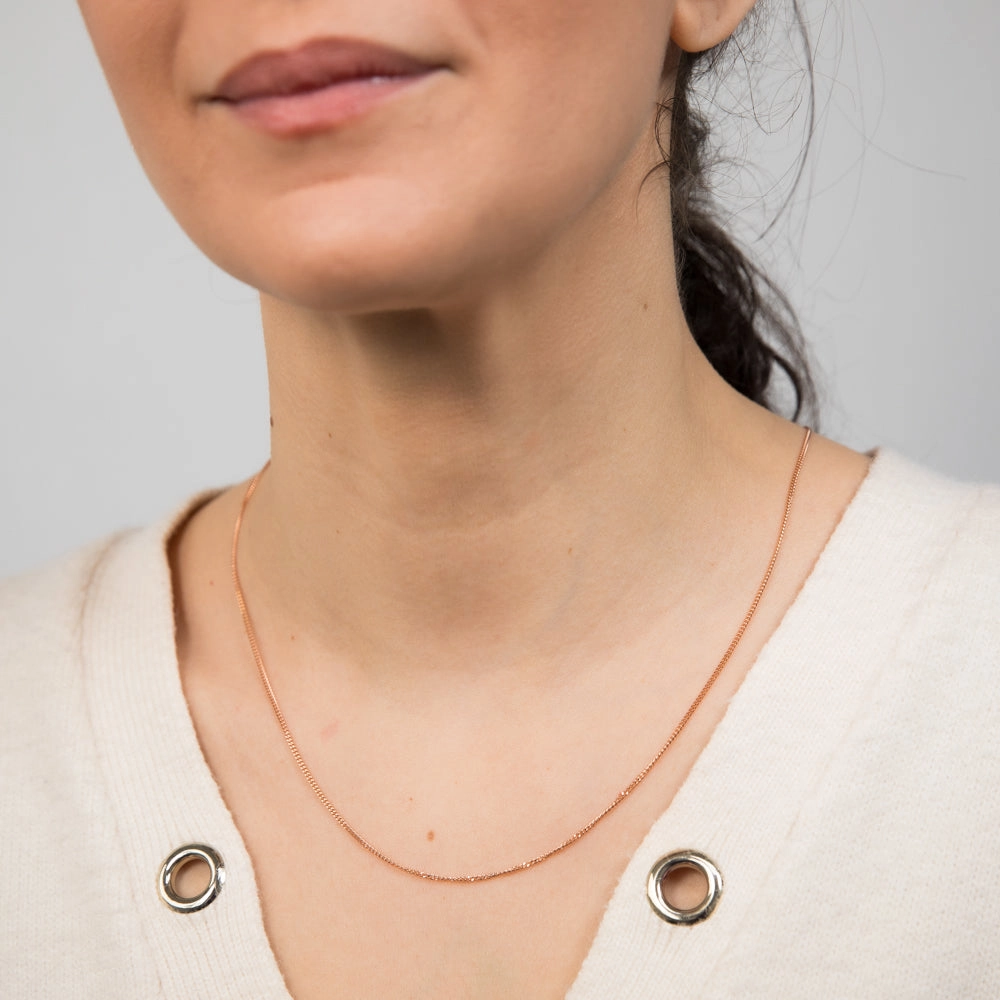9ct Rose Solid Gold 40 Gauge Curb 56cm Chain