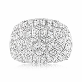 9ct White Gold 1/2 Carat Diamond Ring with 290 Round Brilliant Cut Diamonds