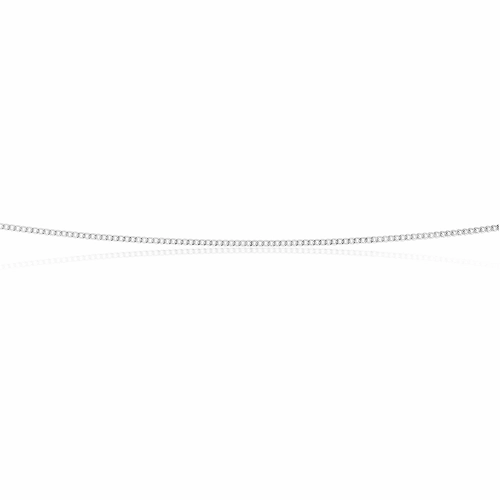 9ct White Gold Curb 46cm Chain