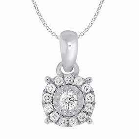 9ct White Gold Enticing Diamond Pendant