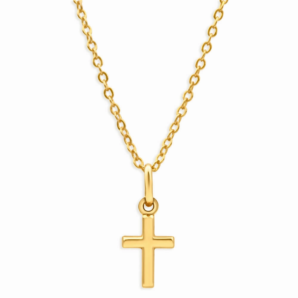 9ct Yellow 14mm Cross Gold Pendant