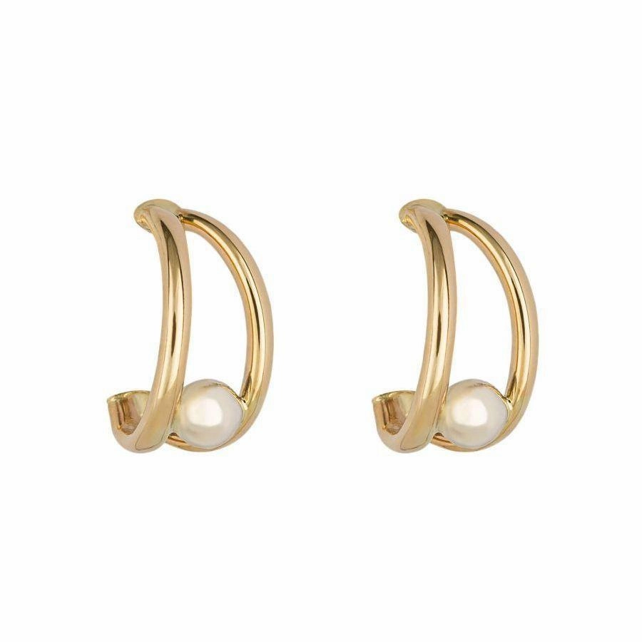 9ct Yellow & White Gold Split Drop Earrings