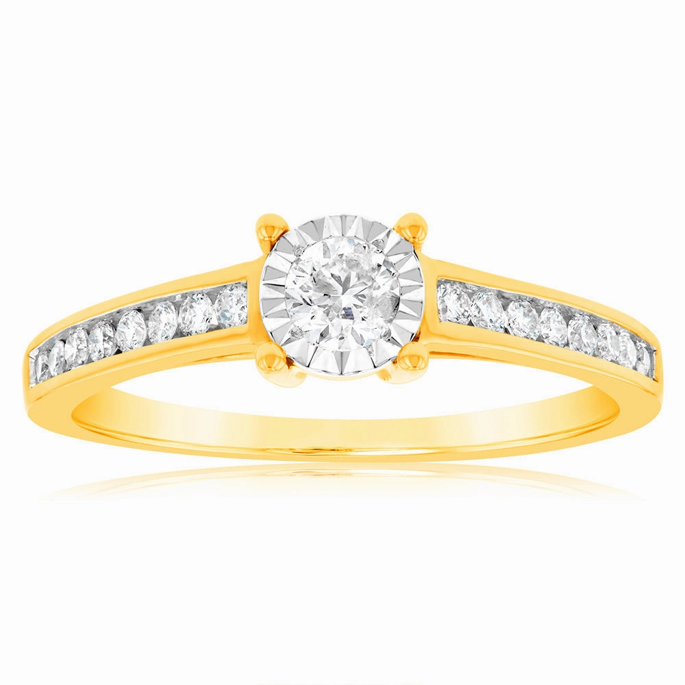 9ct Yellow Gold 0.30 Carat Diamond Solitaire Ring