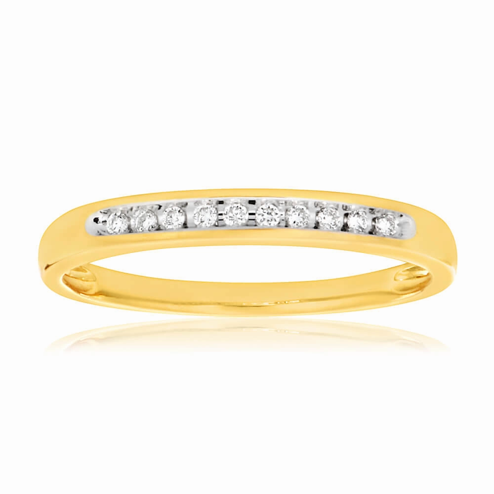 9ct Yellow Gold 10 Diamonds Eternity Ring