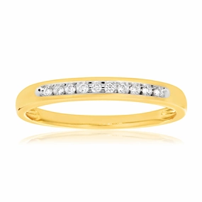 9ct Yellow Gold 10 Diamonds Eternity Ring