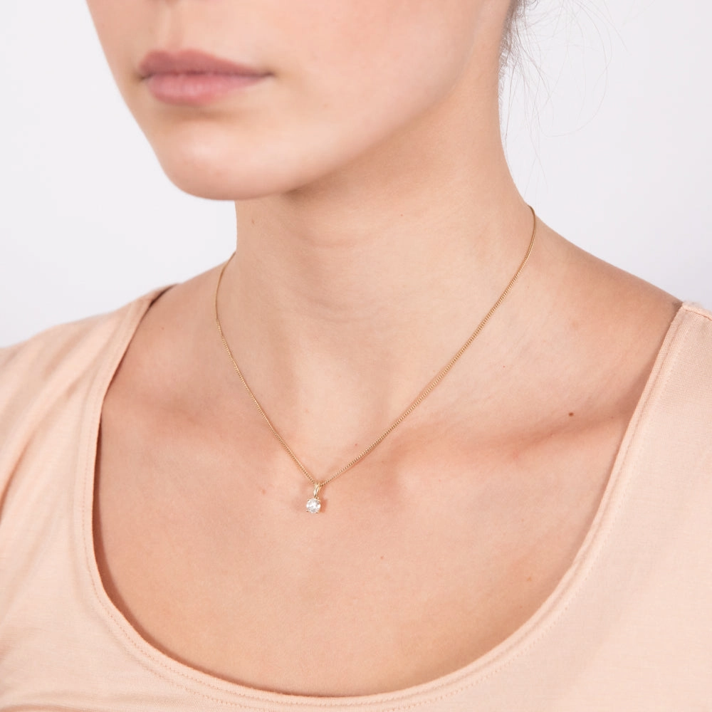 9ct Yellow Gold 1/2 Carat Diamond Pendant