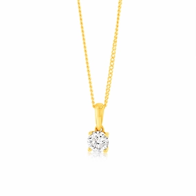 9ct Yellow Gold 1/2 Carat Diamond Pendant
