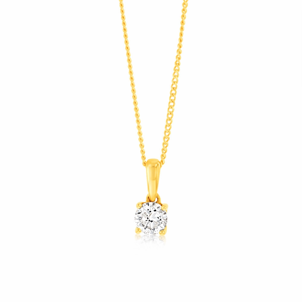 9ct Yellow Gold 1/2 Carat Diamond Pendant