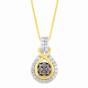 9ct Yellow Gold 1/2 Carat Diamond Pendant with 36 Australian Diamonds on 9ct 45cm Chain