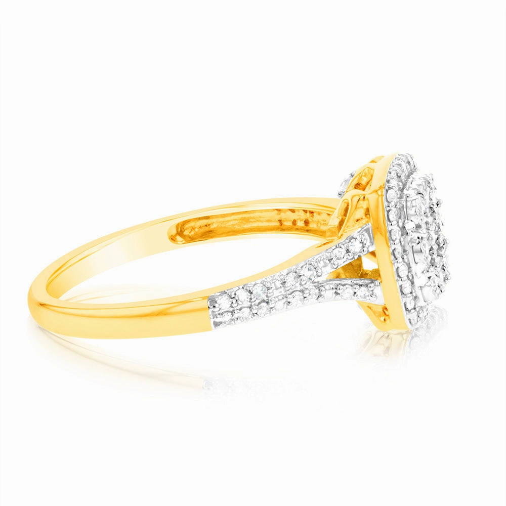 9ct Yellow Gold 1/4 Carat Diamond Dress Ring